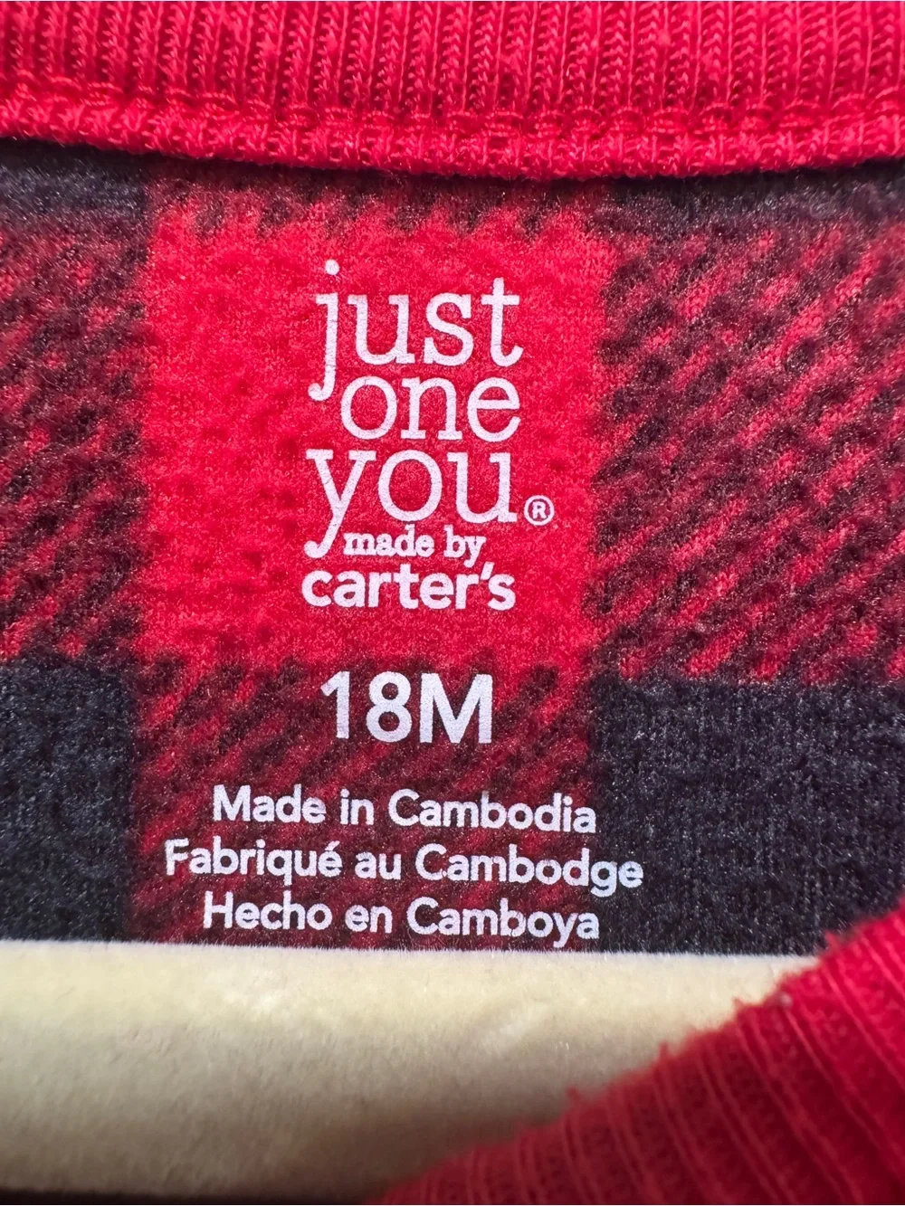 Carter's Red and Black Buffalo Plaid Baby Dress